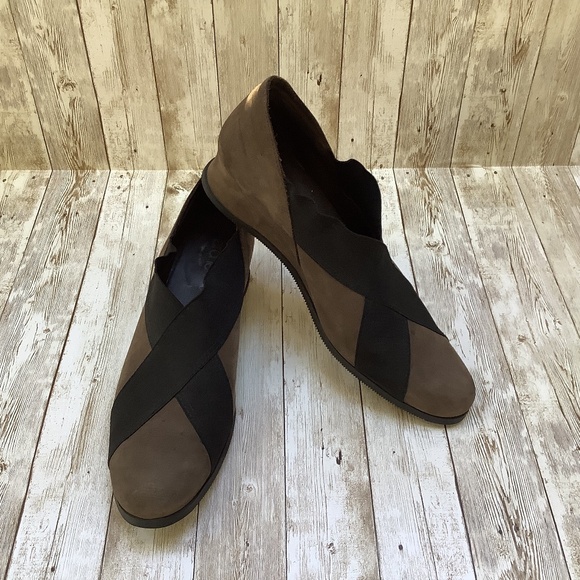 Arche Criss Cross Wedge Nubuck Slip-ons Shoes 41 Runs smaller - Picture 1 of 12